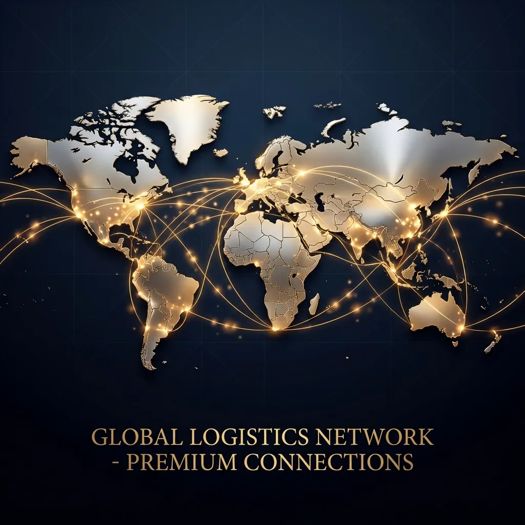 Illustration of international shipping routes and trade corridors