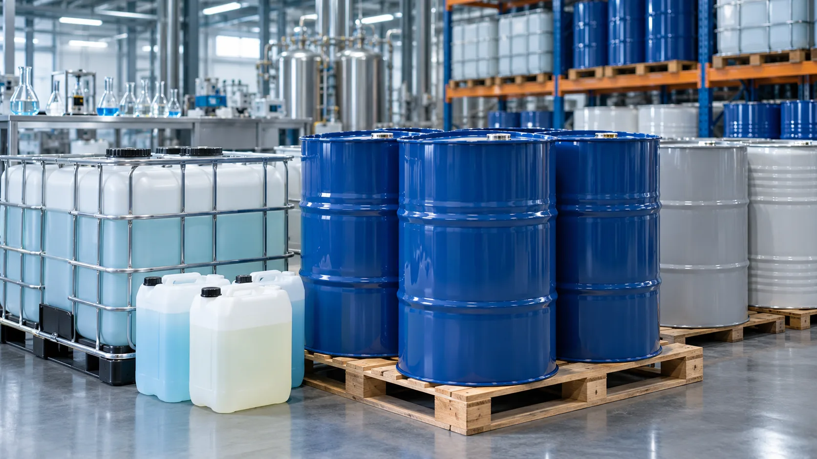 Sealed industrial chemical drums and raw material containers